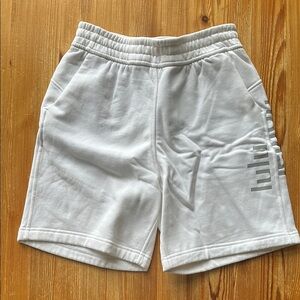 Lululemon White Athletic Shorts Cotton Blend Elastic Waist